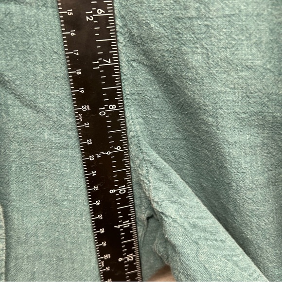 Patagonia Garden Island Cropped Wide Leg Pants Womens M Teal Hemp Blend Boho - Picture 10 of 16